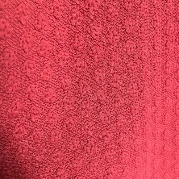 BETSEYS BOUTIQUE SHOP SHORT SLEEVE TEXTURED SCALLOP HEM DRESS SIZE M RUST - Picture 11 of 12